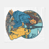 Best Dog Mom Ever in Paris Fleecedecke (Vorderseite (Horizontal))