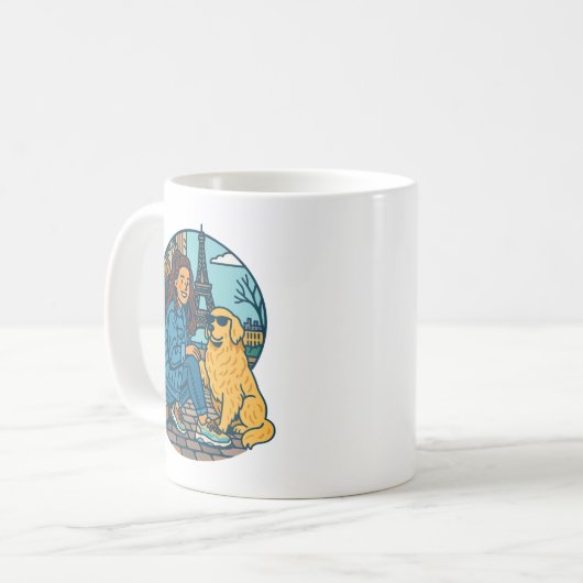 Best Dog Mom Ever in Paris Kaffeetasse (Vorderseite Links)