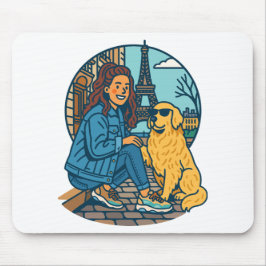Best Dog Mom Ever in Paris Mousepad