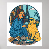 Best Dog Mom Ever in Paris Poster (Vorne)