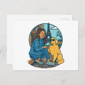 Best Dog Mom Ever in Paris Postkarte (Vorne/Hinten)