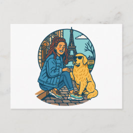 Best Dog Mom Ever in Paris Postkarte