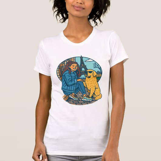 Best Dog Mom Ever in Paris T-Shirt (Vorderseite)