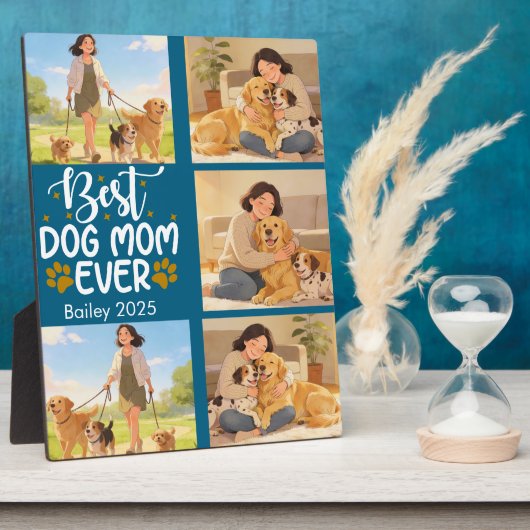 Best Dog Mom Ever Personalized Photo | Cute Dog  Fotoplatte (Seite)