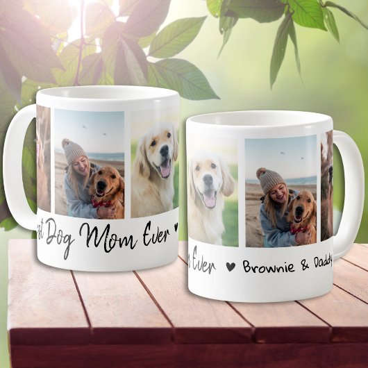 Best Dog Mom Ever Pet 5 Photo Collage White Kaffeetasse