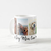 Best Dog Mom Ever Pet 5 Photo Collage White Kaffeetasse (Vorderseite Links)