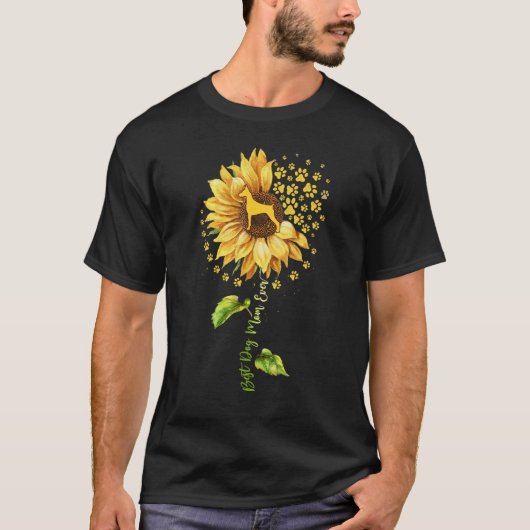 Best Dog Mom Ever Sunflower Doberman Pinscher Dog T-Shirt (Vorderseite)