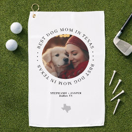 Best Dog Mom in Texas Personalized Photo Golfhandtuch
