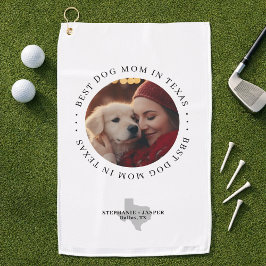 Best Dog Mom in Texas Personalized Photo Golfhandtuch