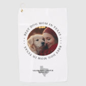 Best Dog Mom in Texas Personalized Photo Golfhandtuch (Vorderseite)