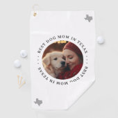 Best Dog Mom in Texas Personalized Photo Golfhandtuch (Insitu)
