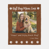 Best Dog Mom Paws Brown Pet Photo Fleecedecke (Vorderseite)