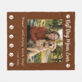 Best Dog Mom Paws Brown Pet Photo Fleecedecke (Vorderseite (Horizontal))