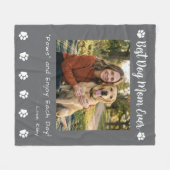 Best Dog Mom Paws Gray Pet Photo Fleecedecke (Vorderseite (Horizontal))