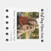 Best Dog Mom Paws Pet White Photo Fleecedecke (Vorderseite (Horizontal))