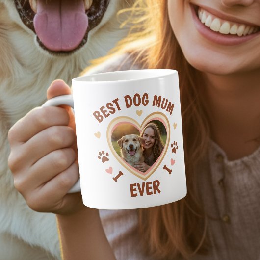 Best Dog Mum Ever Photo Heart Kaffeetasse