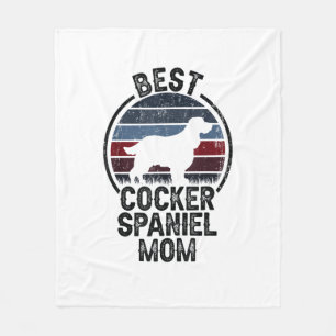 Best Dog Mutter Mama - Vintag Cocker Spaniel Fleecedecke