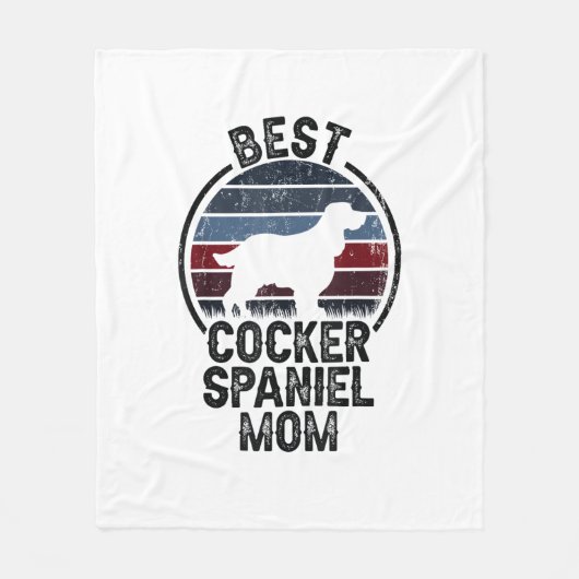 Best Dog Mutter Mama - Vintag Cocker Spaniel Fleecedecke (Vorderseite)