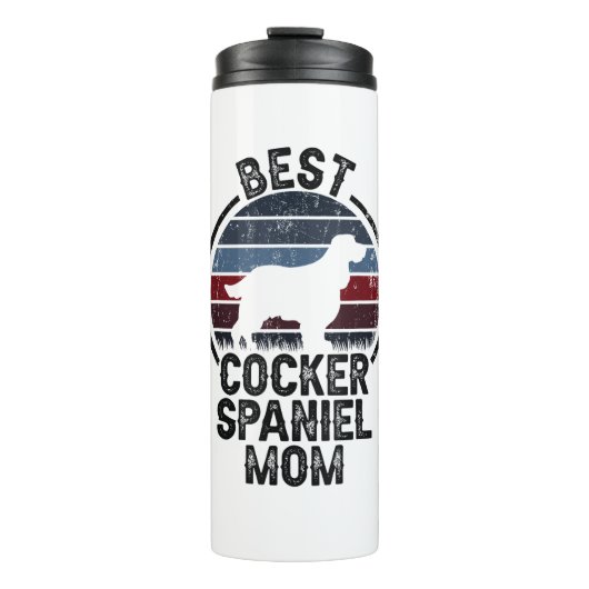 Best Dog Mutter Mama - Vintag Cocker Spaniel Thermosbecher (Vorderseite)