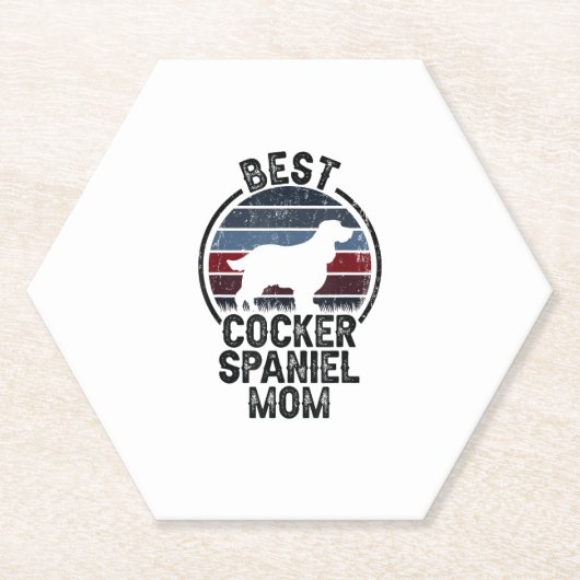 Best Dog Mutter Mama - Vintag Cocker Spaniel Untersetzer (Vorderseite)