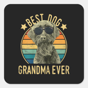 Best Dog Oma Ever Riant Schnauzer Quadratischer Aufkleber