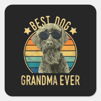 Best Dog Oma Ever Riant Schnauzer Quadratischer Aufkleber