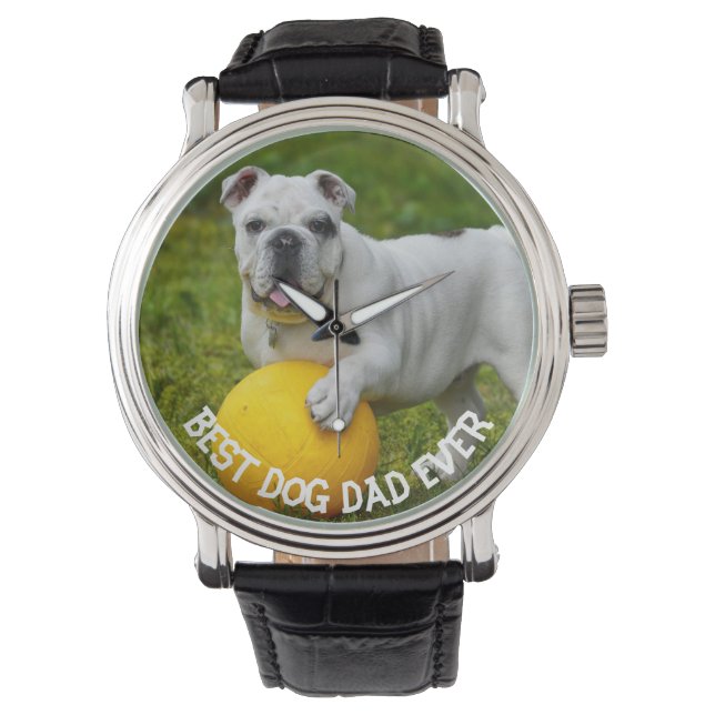 Best Dog Papa je Custom Foto, Papa Geschenk, Armbanduhr (Vorderseite)