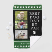 BEST DOG VATER BY PAR 3 Foto Paw Prints Golfhandtuch (Insitu)