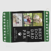 BEST DOG VATER BY PAR 3 Foto Paw Prints Golfhandtuch (Horizontal)