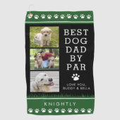 BEST DOG VATER BY PAR 3 Foto Paw Prints Golfhandtuch (Vorderseite)