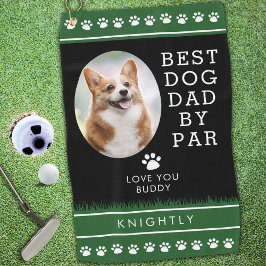 BEST DOG VATER BY PAR Foto Paw Prints Personalisie Golfhandtuch