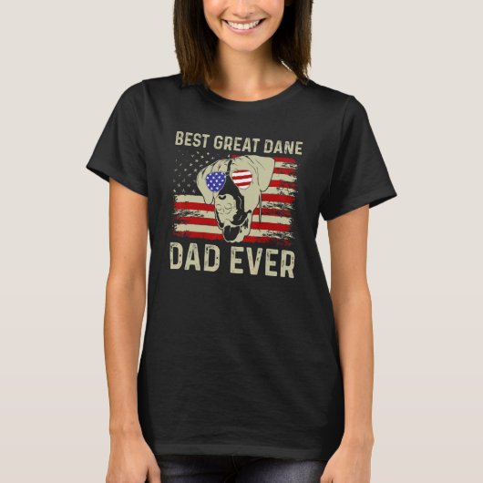 Best Dog Vater Ever American Flag Vater Joke Great T-Shirt (Vorderseite)