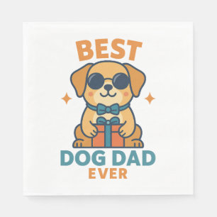 Best Dog Vater Ever - Funny Vatertag Hundeshirt Serviette