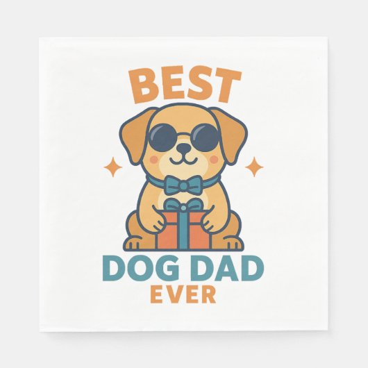 Best Dog Vater Ever - Funny Vatertag Hundeshirt Serviette (Vorderseite)
