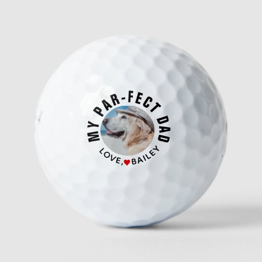 Best Dog Vater Foto Par Golf Balls Golfball (Vorderseite)
