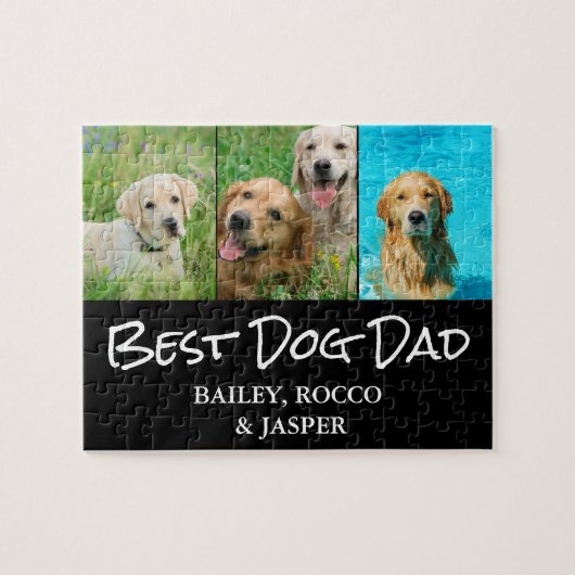 Best Dog Vater Foto Puzzle (Horizontal)