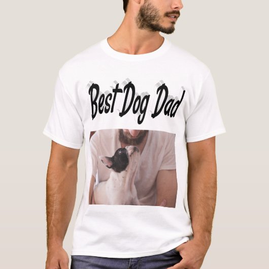 Best Dog Vater Foto Schwarzer Text T - Shirt (Vorderseite)