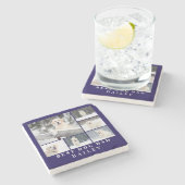 Best Dog Vater Foto Steinuntersetzer (Seitenansicht)