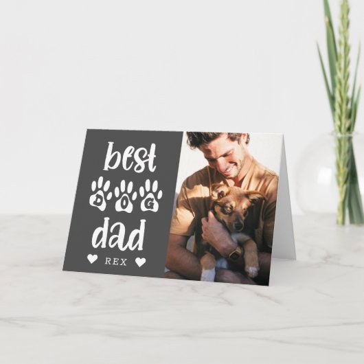 Best Dog Vater Foto Typografie Karte (Vorderseite)