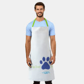 BEST DOG VATER JE Pet NAME Farbiger Spaß Schürze (Getragen)