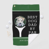 BEST DOG VATER PAR Foto Personalisiert Schwarz Grü Golfhandtuch (Insitu)