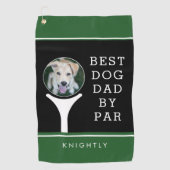 BEST DOG VATER PAR Foto Personalisiert Schwarz Grü Golfhandtuch (Vorderseite)