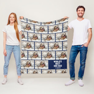 BEST DOG VATER PERSONALISIERTES FOTO FLEECEDECKE