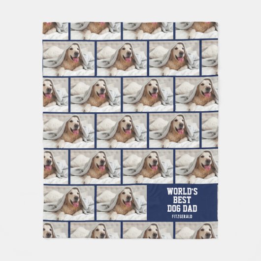 BEST DOG VATER PERSONALISIERTES FOTO FLEECEDECKE (Vorderseite)