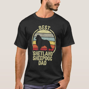 Best Dog Vater Vater - Vintag Sheltie Shetland Sie T-Shirt