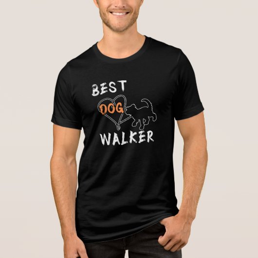 Best Dog Walker Tri-Blend Shirt (Vorderseite)
