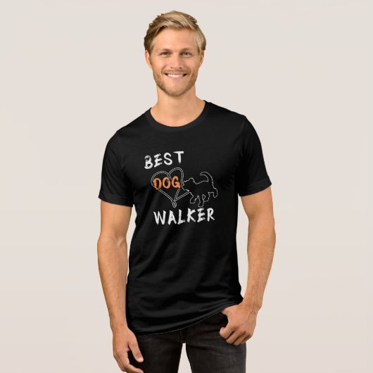 Best Dog Walker Tri-Blend Shirt (Vorderseite voll)