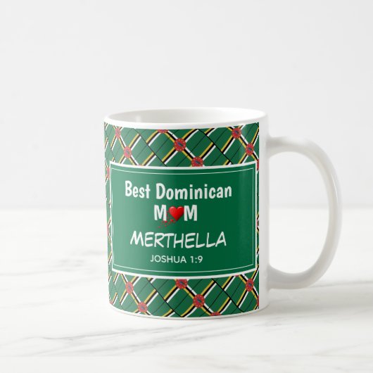 BEST DOMINICAN MAMA Dominica Flag Personalisiert Kaffeetasse (Rechts)