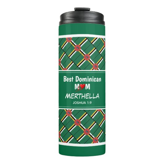 BEST DOMINICAN MAMA Patriotic Personalisiert Thermosbecher (Vorderseite)
