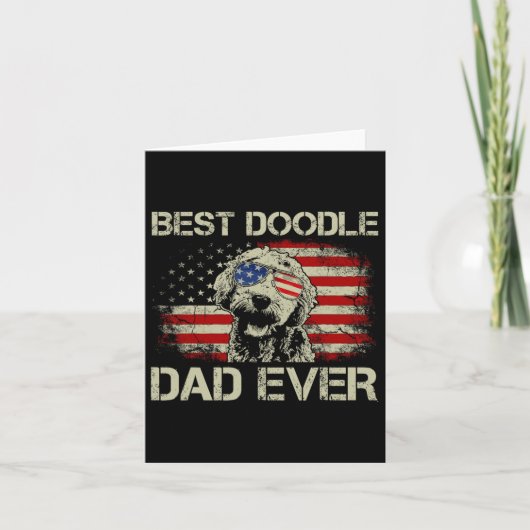 Best Doodle Vater je Goldendoodle 4. Juli Geschenk Karte (Vorderseite)